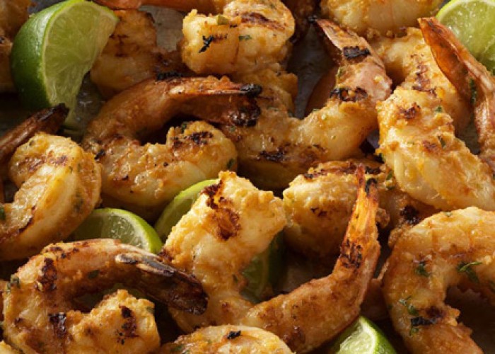 Knoblauch-Shrimps mit Erdnuss-Limetten-Marinade