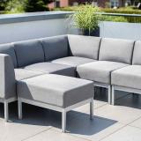 Kettler Pure City-Line Hocker, silber-flanelle, Sunbrella® #1