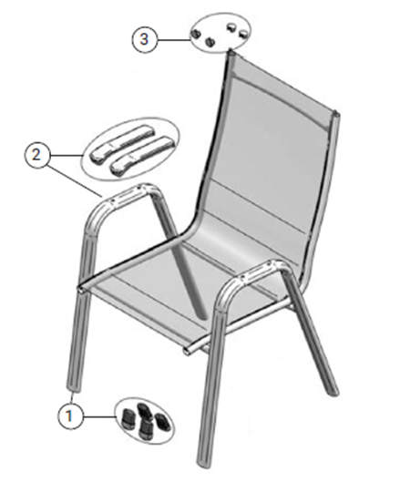 Kettler Armlehnen-Set f.Cirrus Stapelsessel, anthrazit/anthrazit #1