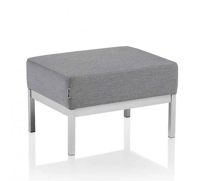 Kettler Pure City-Line Hocker, silber-flanelle, Sunbrella® #1