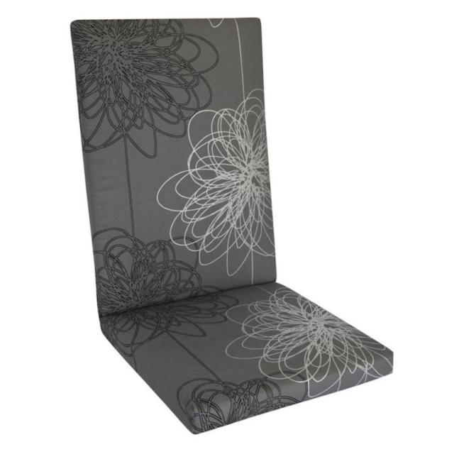 Kettler /KETTtex-Exklusiv®Comfort Hochlehner Auflage 120x50x4/7cm, anthrazit floral mit 7cm Sitzpolster und Reißverschluß #1