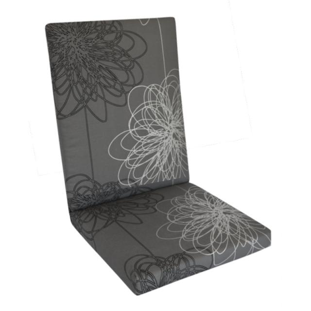 Kettler /KETTtex-Exklusiv® Comfort Mittellehner Auflage 106x50x4/7cm, anthrazit floral mit 7cm Sitzpolster und Reißverschluß #1