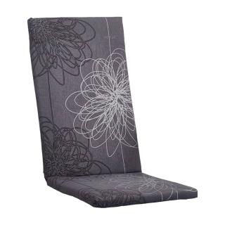 Kettler /KETTtex-Exklusiv® Hochlehner Auflage 123x50x4cm, anthrazit floral mit Reißverschluß