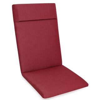 Kettler /KETTtex-Exklusiv® Hochlehner Auflage mit Kopfpolster 123x50x4cm, bordeaux und Reißverschluß